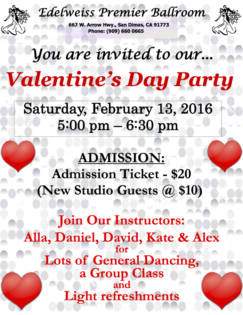 Valentine's Day Party Flyer 2016